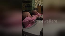 Newsflare Edit - Twin checks sister for a pulse
