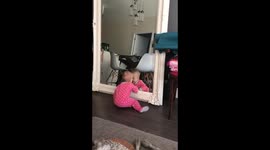 Baby reflection in mirror love