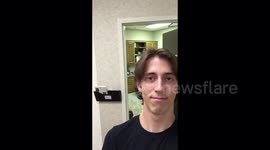 Teen successfully throws multiple objects behind him into unlikely places