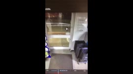 Dancing naked outside shop