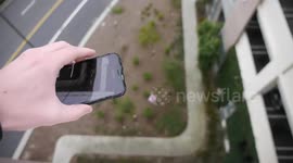 Tech vlogger covers iPhone X in liquid rubber and drops it from 100 feet