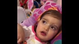 Cute toddler with toilet hair!