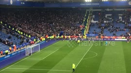Newcastle United players celebrate with fans after all but guaranteeing Premier League safety
