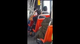 Woman is filmed dying hair on bus