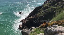 hot afternoon on Cornish coast at Treen