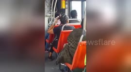 Woman is filmed dying hair on bus
