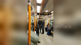 Newsflare Edit - Big fight starts on London Train because man Speaks his MIND.