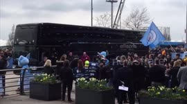 Manchester City players arrive ahead of Liverpool clash