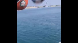Trans maldivian seaplane take off in Male Maldives