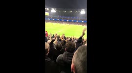 ROBERTO FIRMINO'S GOAL CELEBRATION IN THE AWAY END