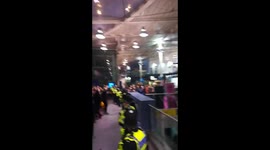 Liverpool Fans Celebrating After Reaching Semi Finals CL At Manchester Train station