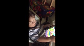 Baby playing with tablet