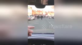 Newsflare Edit - Liverpool v Everton hooligans, April 2017.