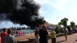 Eastbourne pier on fire