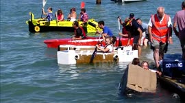 Cowes Week 2014 Cardboard boat race 2