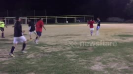 Amateur soccer players in Houston take part in mass on-pitch brawl