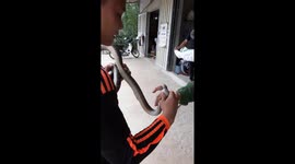 The man was bitten by a snake