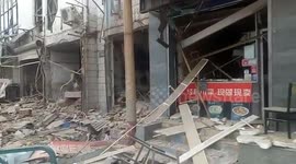 Dramatic moment store explodes injuring two in China