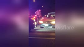 Police arrest suspect of stolen car on California freeway after long chase
