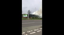 Firemen using lift in Leicester