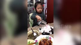 Birthday girl shocked by balloon cake prank