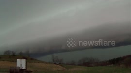Large Shelf Cloud with Lightning