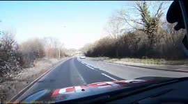 Car pulls out in front and drives wrong way down dual carriageway