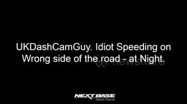 Idiot Speeding on wrong side of road at night.