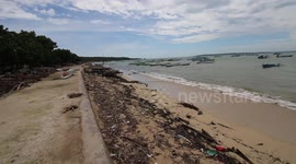 Plastic and rubbish along the shoreline of West Timor, Indonesia