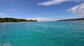 The bluest water and whitest sand I've ever seen! This is Jaco Island, a remote, and deserted tropical island off the coast of East Timor. There is clear blue water and pure white sand. It's a tropical paradise!
