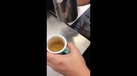 Tiny Rosetta in an Espresso Cup Short Macchiato Topped up