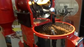 Toper coffee roaster in action at The London Coffee Festival 2018