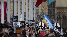 Stop Bombing Syria Protest Outside Parliament