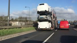 Ten Porsches and a 'mystery' limo stuck in heavy traffic