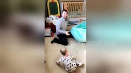 'You're evil!' Man pranks toddler after spinning him round