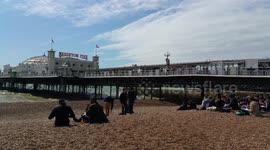 UK Brighton Beach Warm Weather 4k 17/04/2018 scene 3