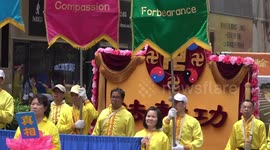 Falun Gong supporters protest against Chinese government
