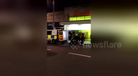 Newsflare Edit - British Transport Police arrest drunk male