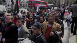 Bangladeshi march against dictator Khaleda Zia  at the start of the Commonwealth Heads of Government Conference, London, UK