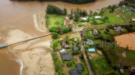 Drone footage shows devastation of flooding in Hawaii