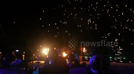A Fire Dancer On A Beach In Langkawi Malaysia.