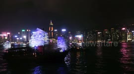 Junks fill Hong Kong's Victoria Harbour