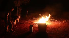 Home made Outback mortar explodes after being placed in fire in desert of Western Australia