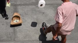 WITH MUSIC: Schoolboy, 13, does football keepy uppy with toilet roll