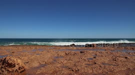 Huge King Waves Break Outside Carnarvon, Western Australia