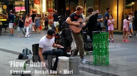 Amazing Bucket Drummer Joins Busker on the Street!