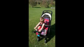 Toddler in Park during heatwave in April