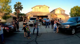 Dad kicks soccer ball to reveal baby's gender in epic fashion