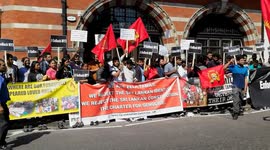 British Tamils, protest against Sri Lanka's President Genocidial Criminals against Tamils people