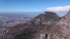 Cable car up one of the seven wonders of the world, Table Mountain in Cape Town, South Africa
